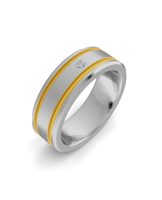 Luxury Titanium Lab-Grown Diamond Ring