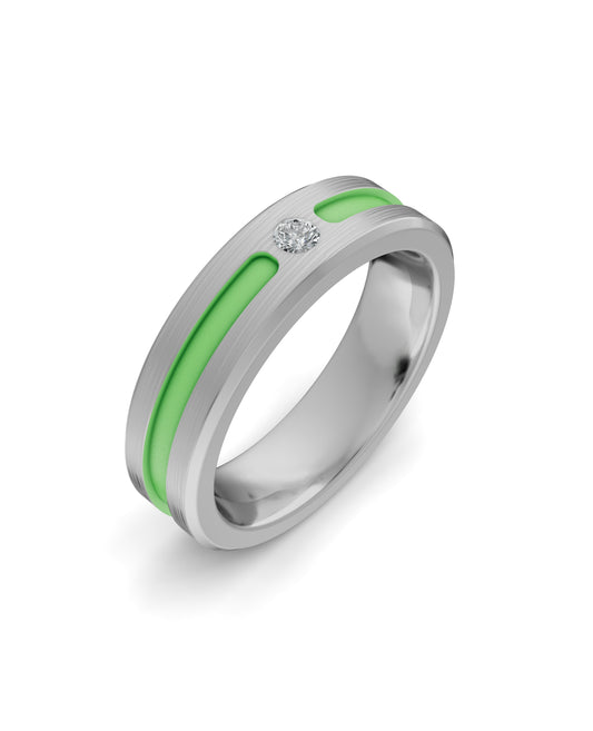 Luxury Titanium Lab-Grown Diamond Ring