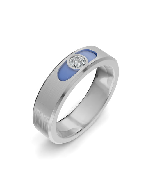 Luxury Titanium Lab-Grown Diamond Ring