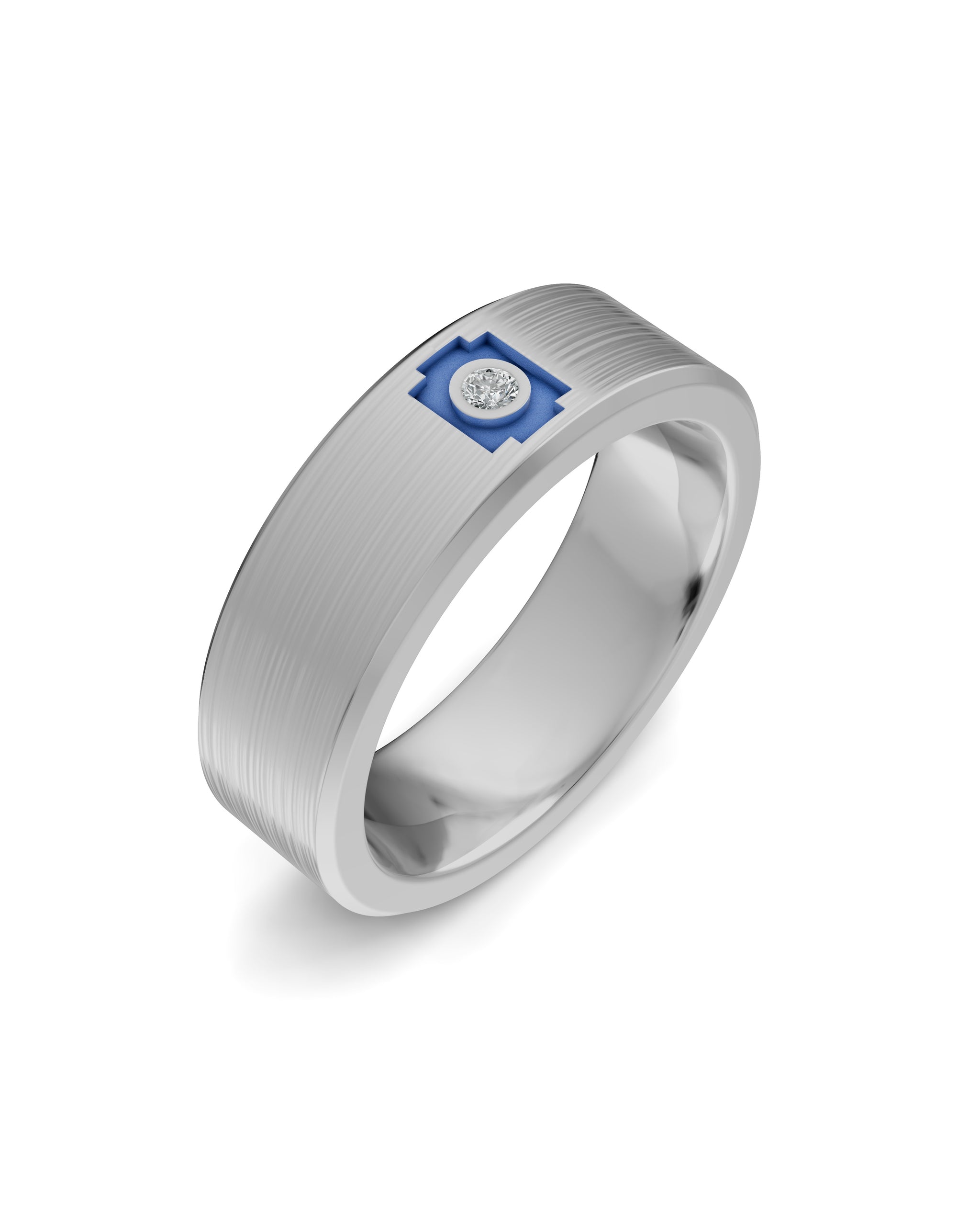 Luxury Titanium Lab-Grown Diamond Ring