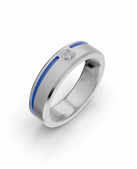 Luxury Titanium Lab-Grown Diamond Ring