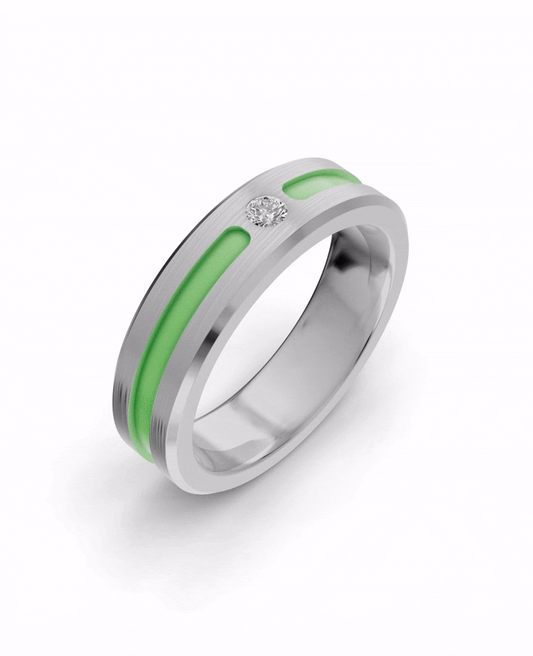 Luxury Titanium Lab-Grown Diamond Ring