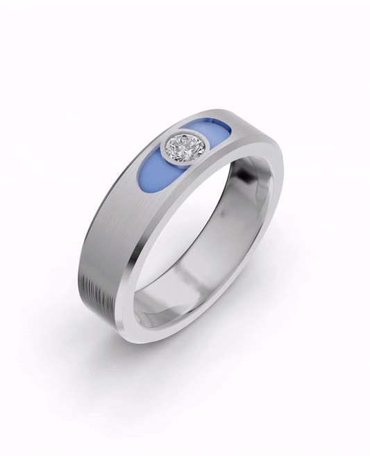 Luxury Titanium Lab-Grown Diamond Ring