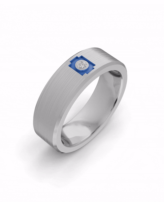 Luxury Titanium Lab-Grown Diamond Ring