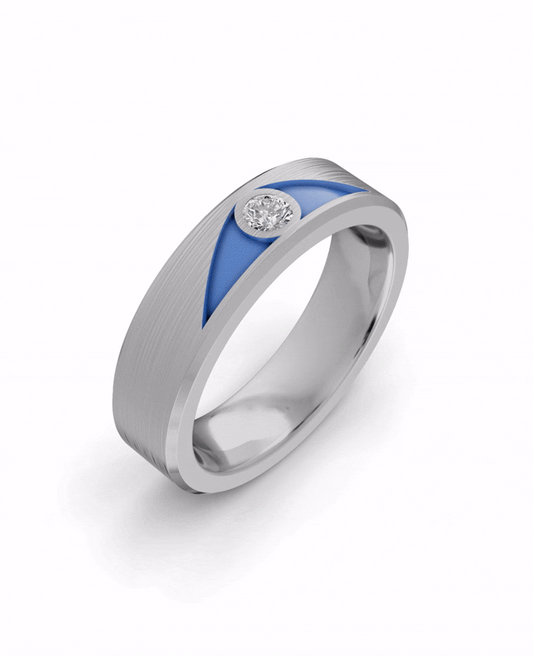 Luxury Titanium Lab-Grown Diamond Ring