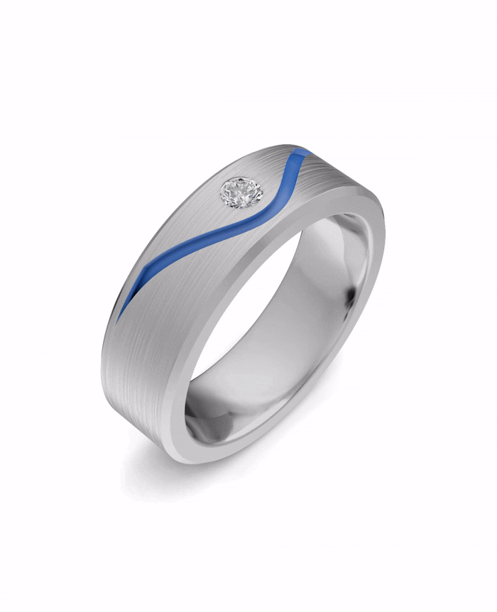 Luxury Titanium Lab-Grown Diamond Ring