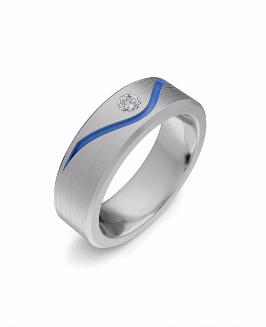 Luxury Titanium Lab-Grown Diamond Ring