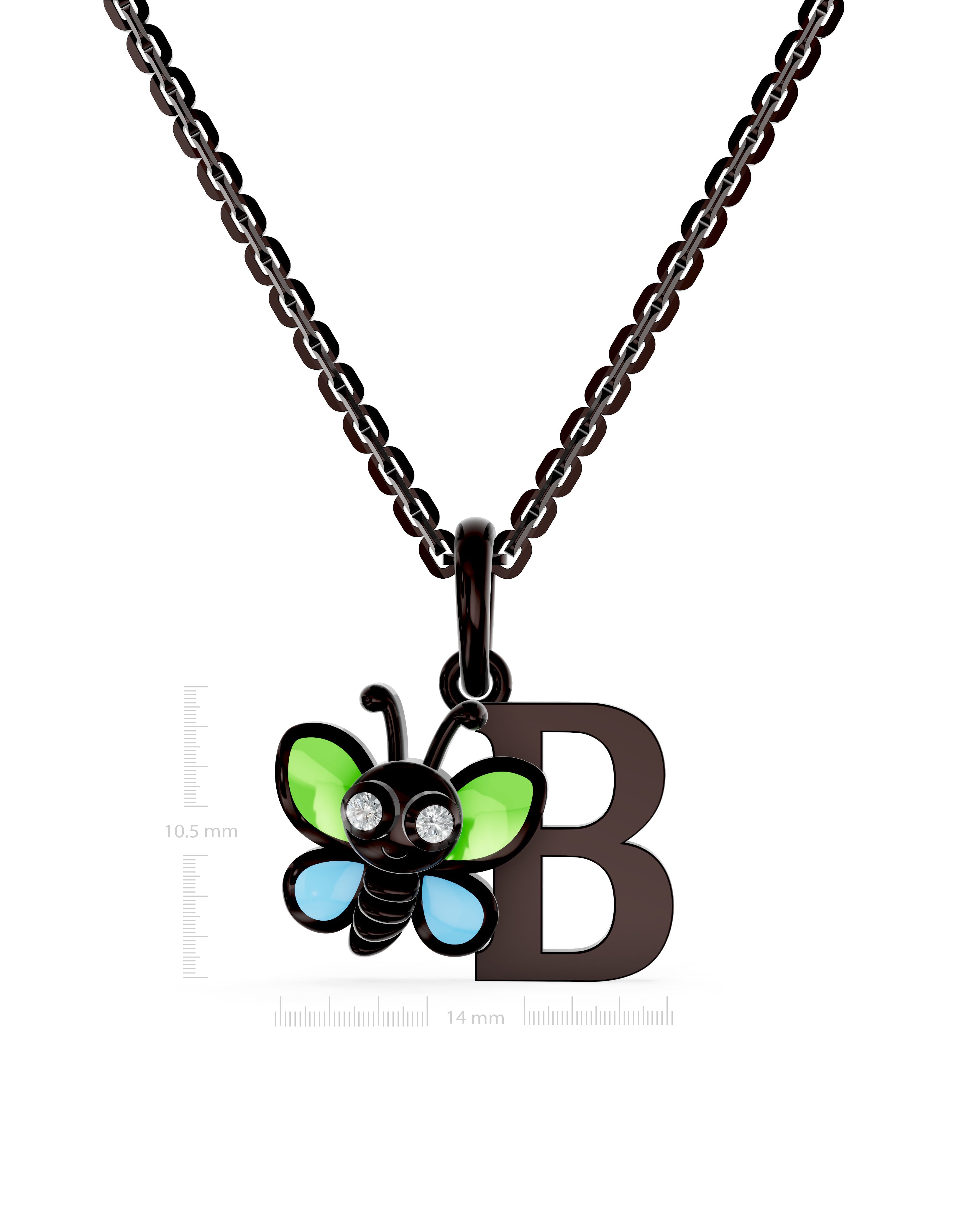 Ruthenium Plated Sterling Silver